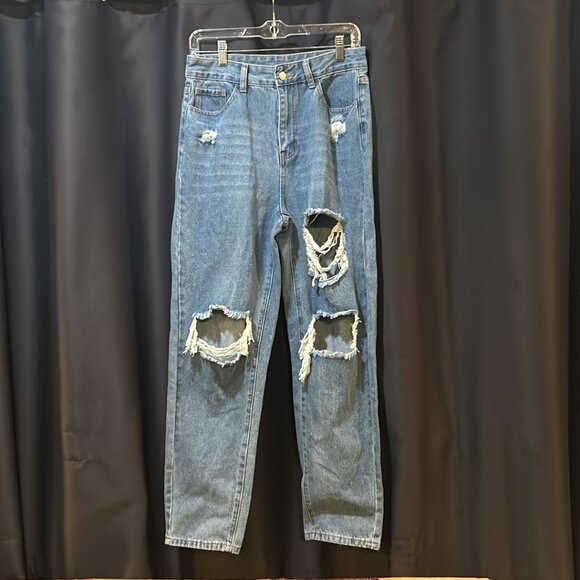SHEIN Denim - Shein Distressed Light Blue Jeans size 6 (M)